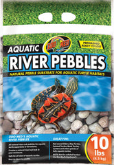 Zoo Med Aquatic River Pebbles for turtle habitat provide smooth, natural-looking substrate that's safe for aquatic turtles.