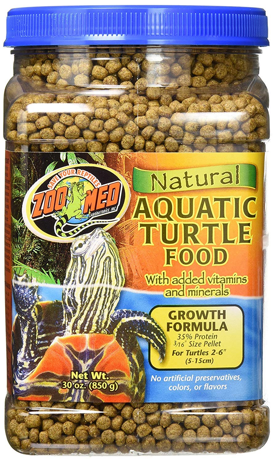 Zoo Med Aquatic Turtle Food Growth Formula 30oz packaging for easy shelf display.