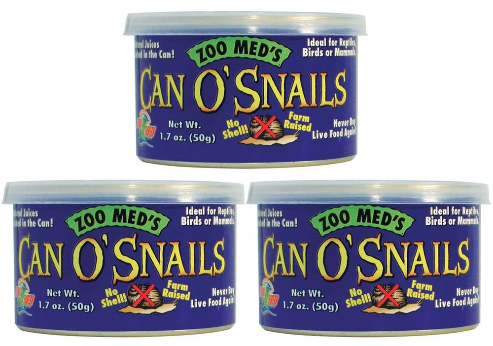 Zoo Med Can O' Snails 1.7 oz close-up, convenient feeding option for small reptiles