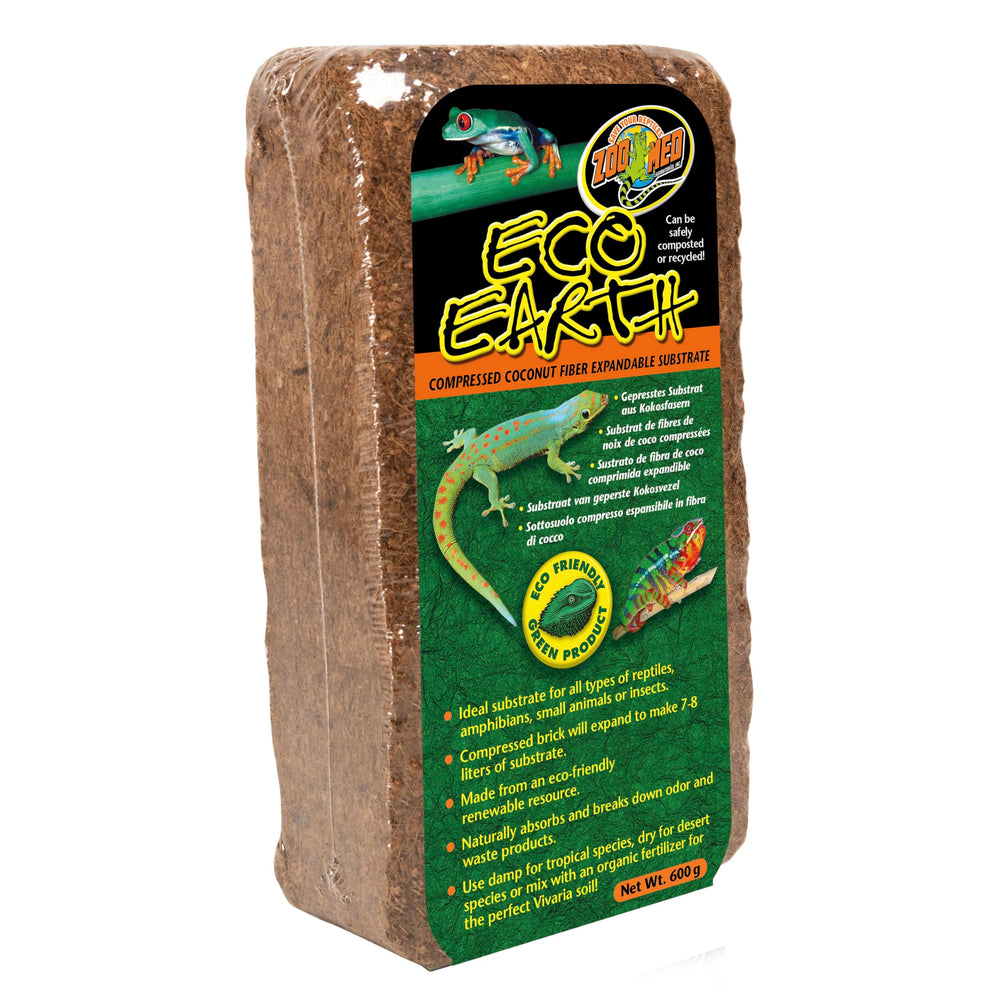 Zoo Med Eco Earth brick compacted coconut fiber awaiting hydration