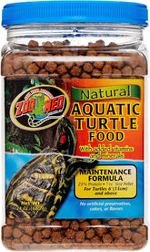 Zoo Med Natural Aquatic Turtle Food 2-pack pellets for surface feeding and growth support.