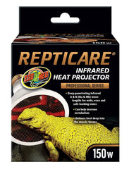 Zoo Med ReptiCare Infrared Heat Projector 150W creates a wide, even basking zone for reptiles.