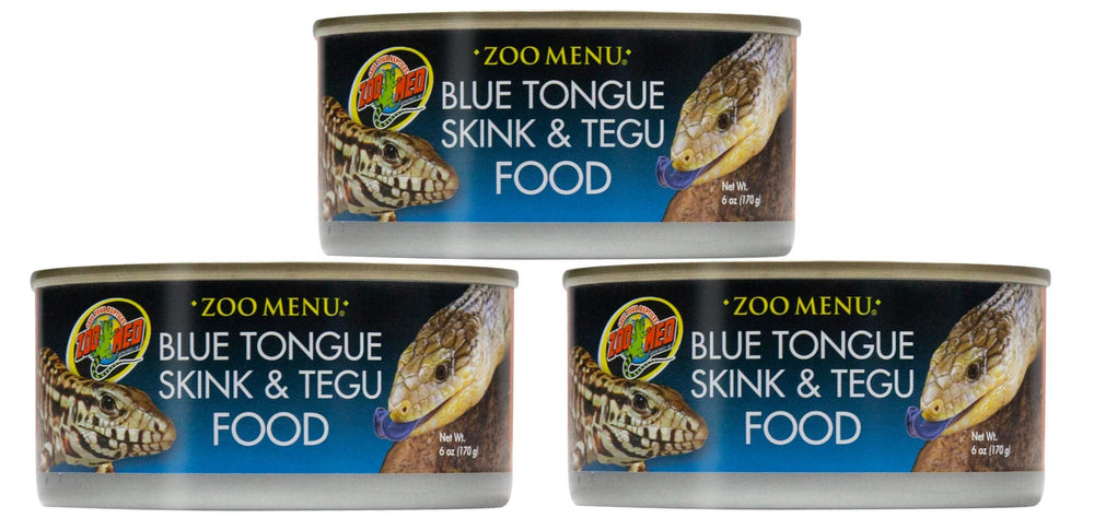 Zoo Med Zoo Menu Blue Tongue Skin and Tegu Food 6oz can supports carnivorous lizard nutrition