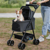 Zoosky 3-in-1 pet stroller front view with all-terrain wheels for a smooth ride.
