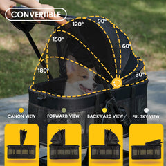 Zoosky removable carrier becomes cozy pet house during travel.