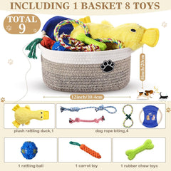 Zopeal plush rattling duck adds interactive fun during fetch and play.