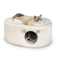 Zoratoo cat bed with oval hideaway, a cozy retreat for indoor cats.
