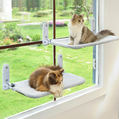 Zoratoo foldable window perch with metal frame provides sturdy support for indoor cats.