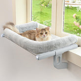 Zoratoo Windowsill Perch with large bolster offers cozy snuggling for cats in sunny windows.
