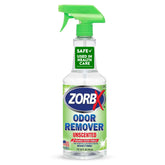 ZORBX Unscented Odor Remover spray bottle in an open space for quick odor elimination