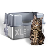 ZOZOO stainless steel cat litter box with lid offers a clean, odor-minimizing solution.
