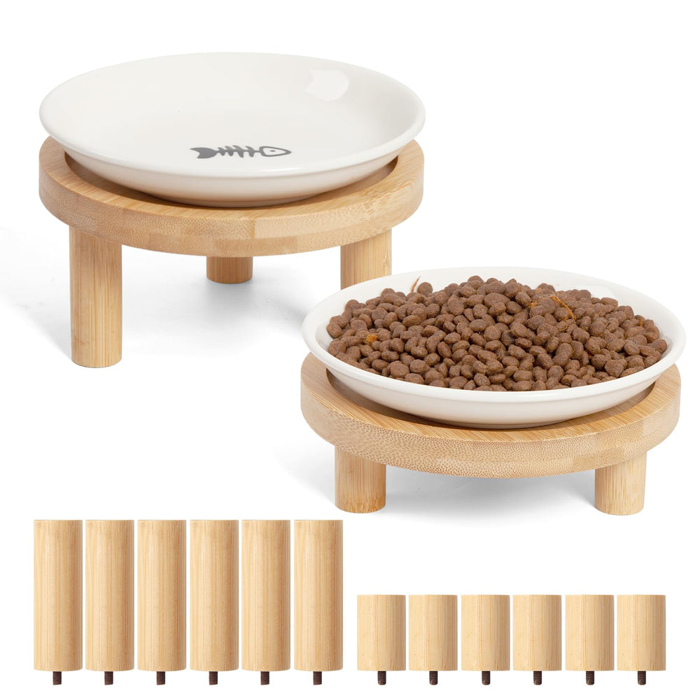 ZQYSTT adjustable cat bowl stand with two bowls for easy, comfortable meals