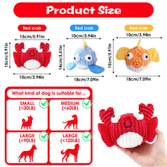 Zrbtk red crab squeak toy front view, mess-free play