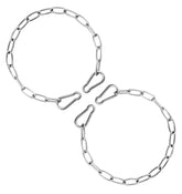 ZRruowin gate chain on an outdoor fence with sturdy hooks for secure access