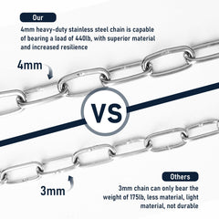 ZRruowin stainless steel gate chain designed for tough construction and weather resistance