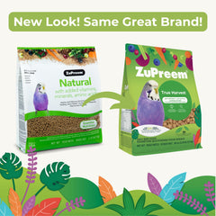 ZuPreem True Harvest parakeet pellets close-up designed for easy feeding