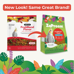 ZuPreem FruitBlend pellets close-up highlighting real fruit flavors birds love.