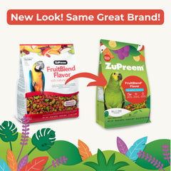 ZuPreem FruitBlend pellets with foraging-friendly colors stimulate natural feeding.