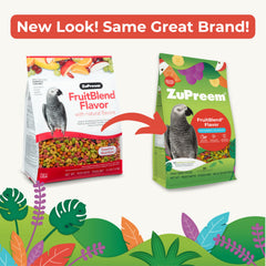 ZuPreem FruitBlend colorful pellets appeal to birds and boost interest