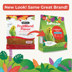 ZuPreem FruitBlend fortified pellets with vitamins and minerals for vitality and immune support.