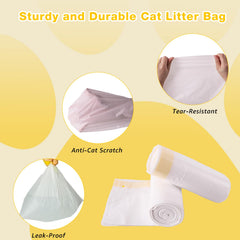 Zuqqony drawstring closeup demonstrates easy, tidy disposal after litter changes.