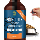 ZuvaPet Probiotics for Dogs bottle image showing digestive support for healthy gut balance.