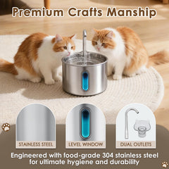 Zvaiv automatic pet water dispenser 2.2l supports long hydration between refills.