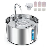 Zvaiv stainless-steel cat water fountain with 74oz capacity for steady hydration.