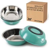 ZYUTONG stainless steel cat bowl with wide design for whisker-friendly feeding