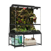 ZZJIHAI 120 gallon stand — front view showing sturdy six-leg base for secure terrariums.