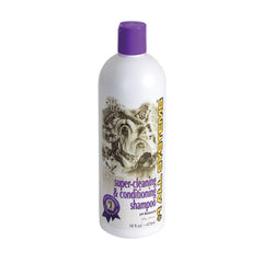 #1 All Systems pet shampoo bottle front demonstrates gentle cleansing for daily coat care