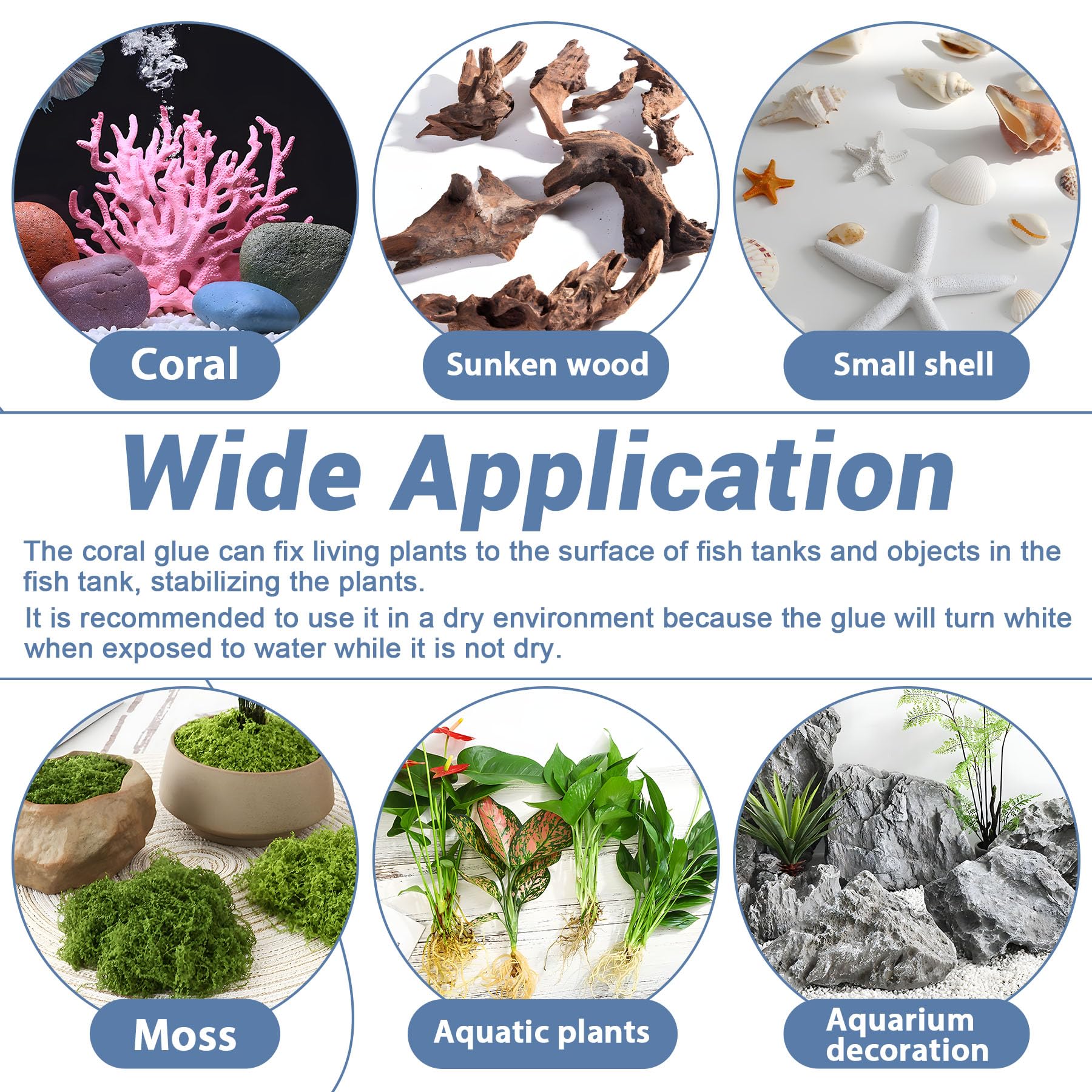 1DFAUL Aquarium Glue multi-surface bonding for plants, stones, wood