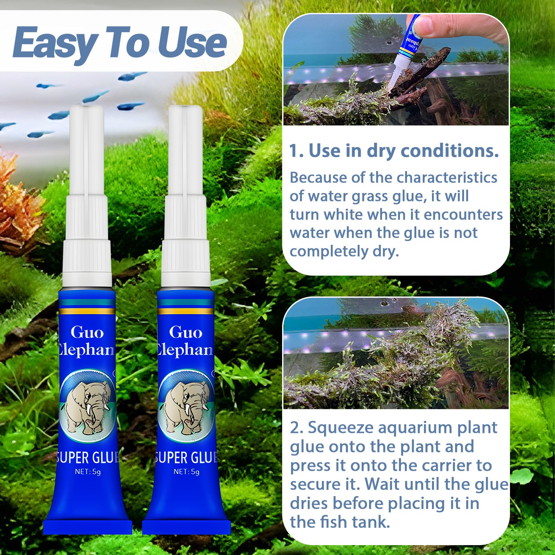 1DFAUL Aquarium Glue strong adhesion for underwater stability