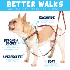 2 Hounds Design Freedom harness side profile showing four adjustment points for even pressure