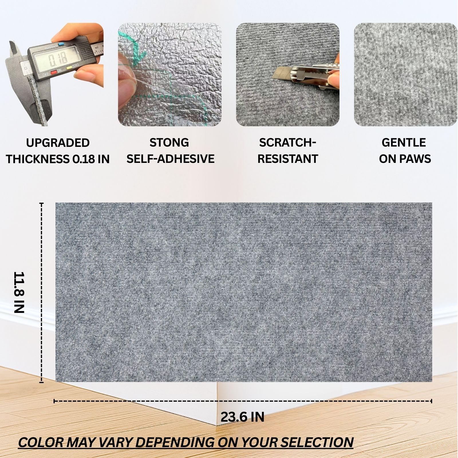 2ME Cat Scratch Mat 3-Pack back adhesive closeup, easy installation