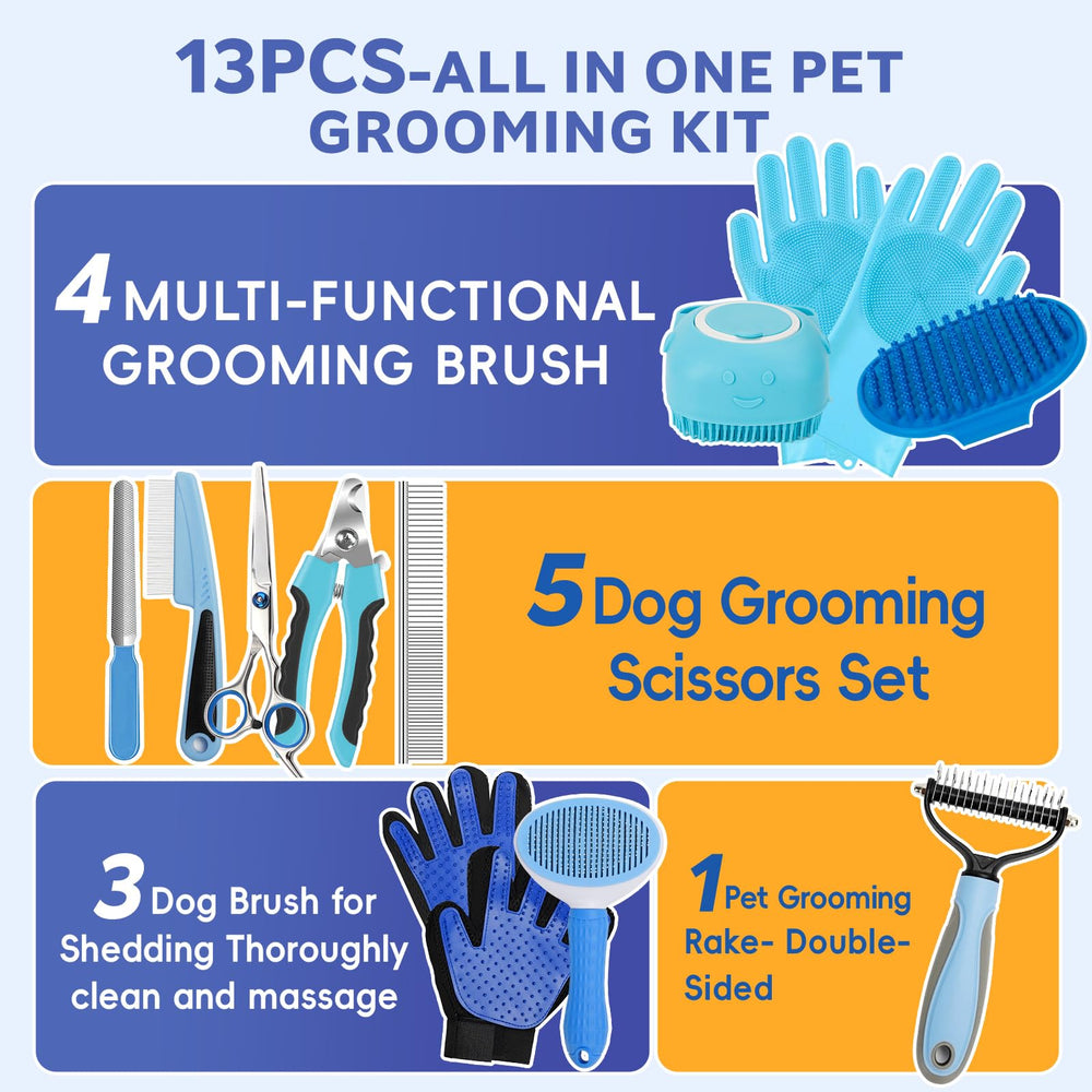 2TRUL pet grooming rake with dual-sided teeth for mats and tangles