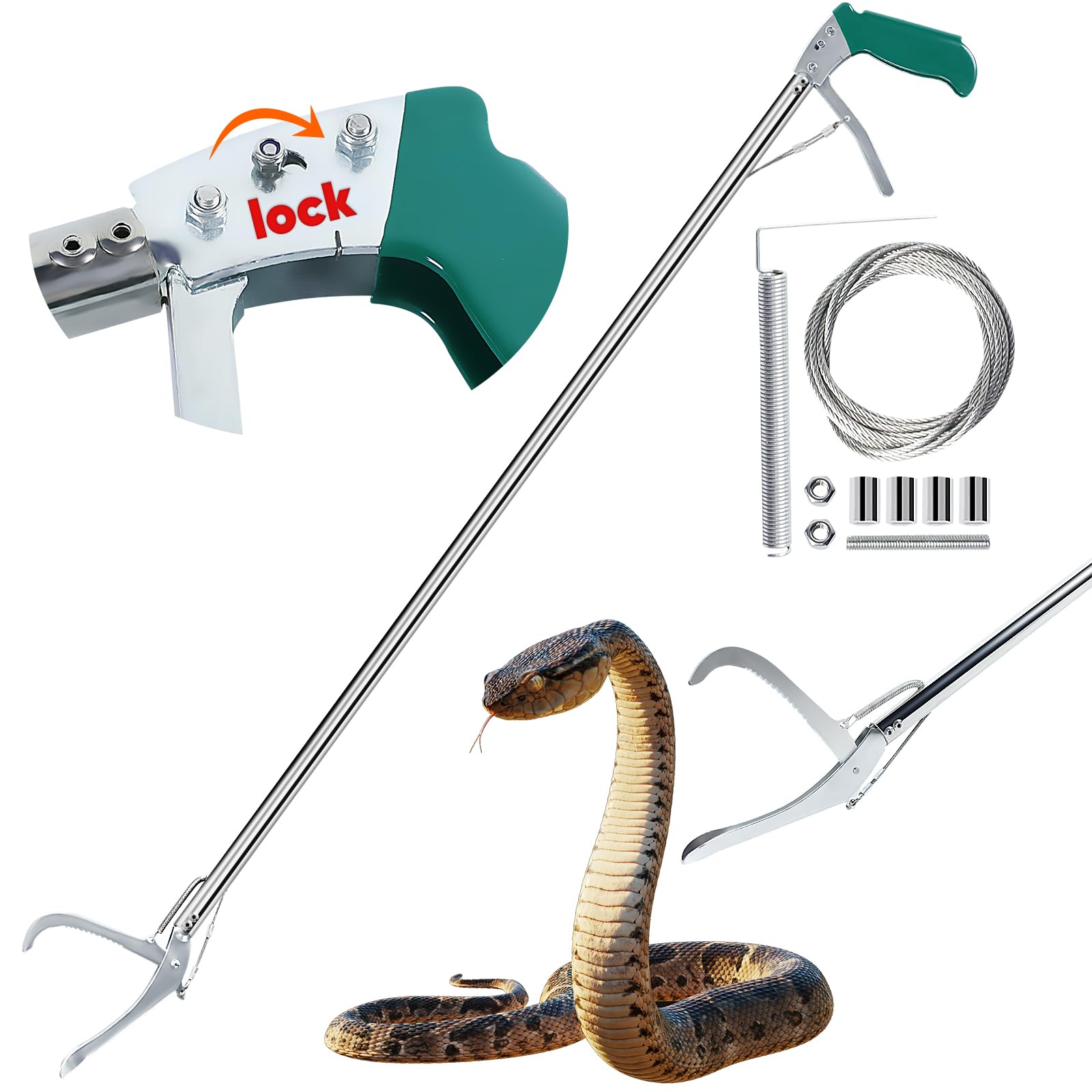 2win2buy snake grabber 47-inch length enables safe distant capture of reptiles