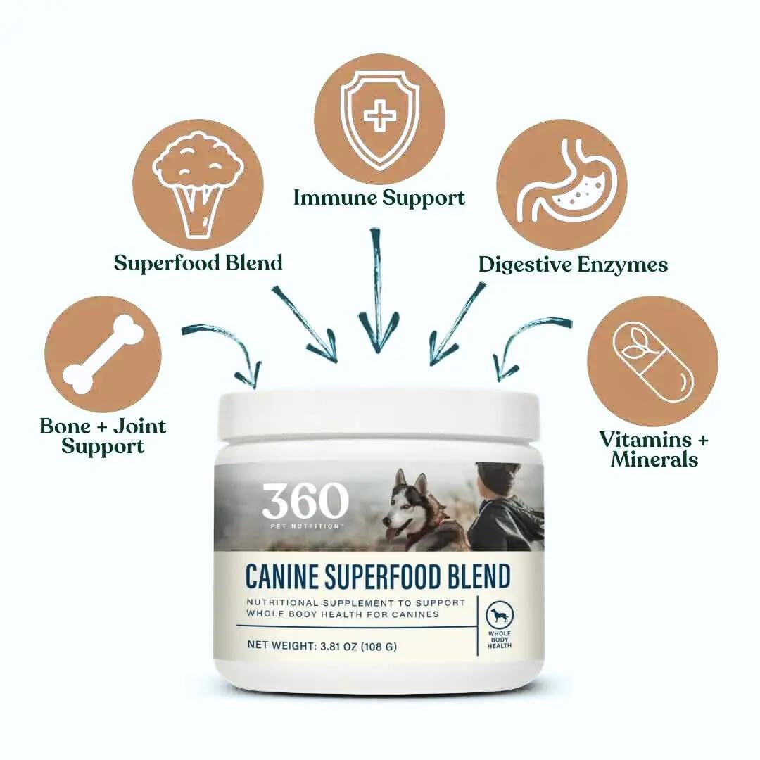 Immune support graphic for 360 Pet Nutrition Canine Superfood Blend