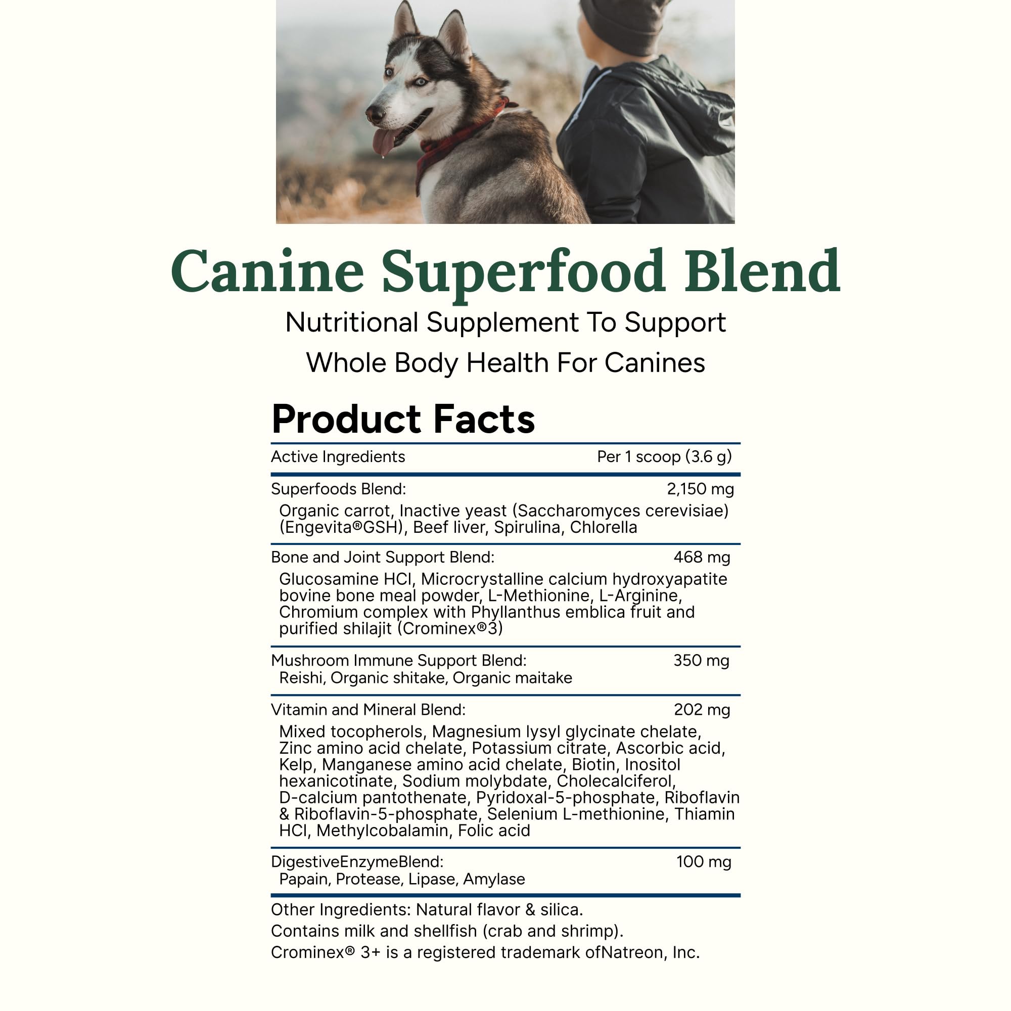 Joint support graphic for 360 Pet Nutrition Canine Superfood Blend mobility