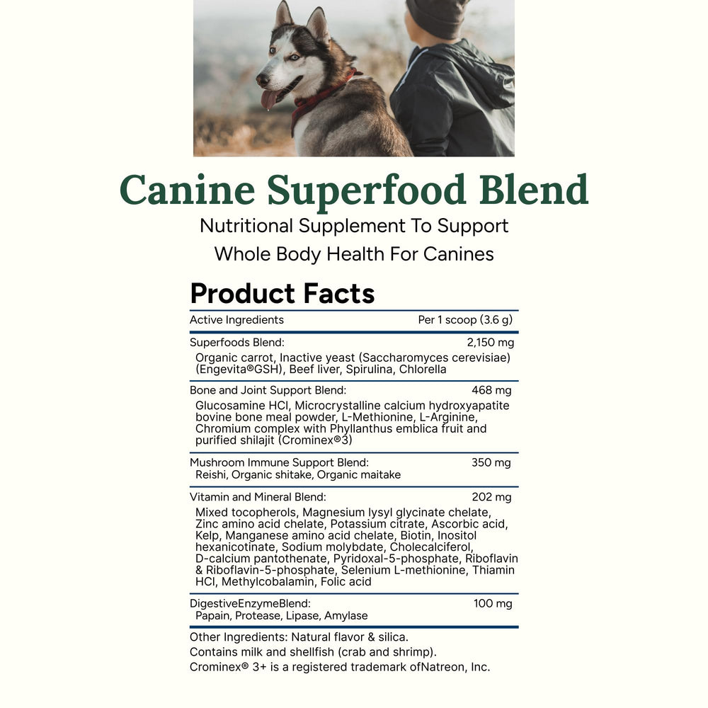 Joint support graphic for 360 Pet Nutrition Canine Superfood Blend mobility