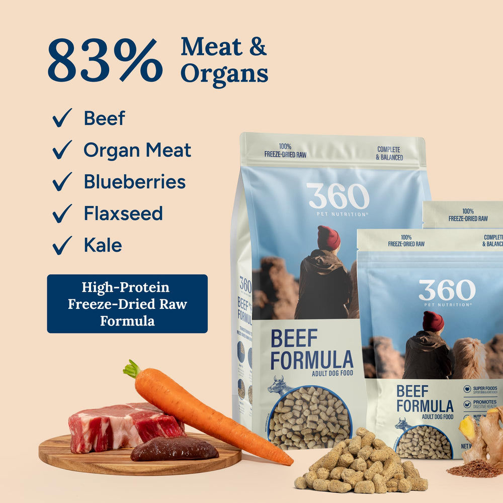 360 Pet Nutrition grain-free formula image—clean nutrition for sensitive stomachs.