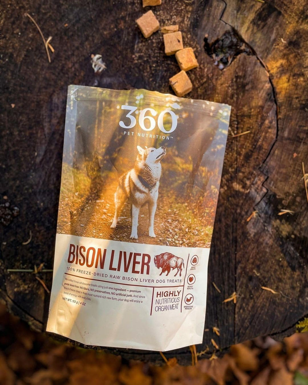 360 Pet Nutrition protein-rich dog treats ideal for training and quick snacks.