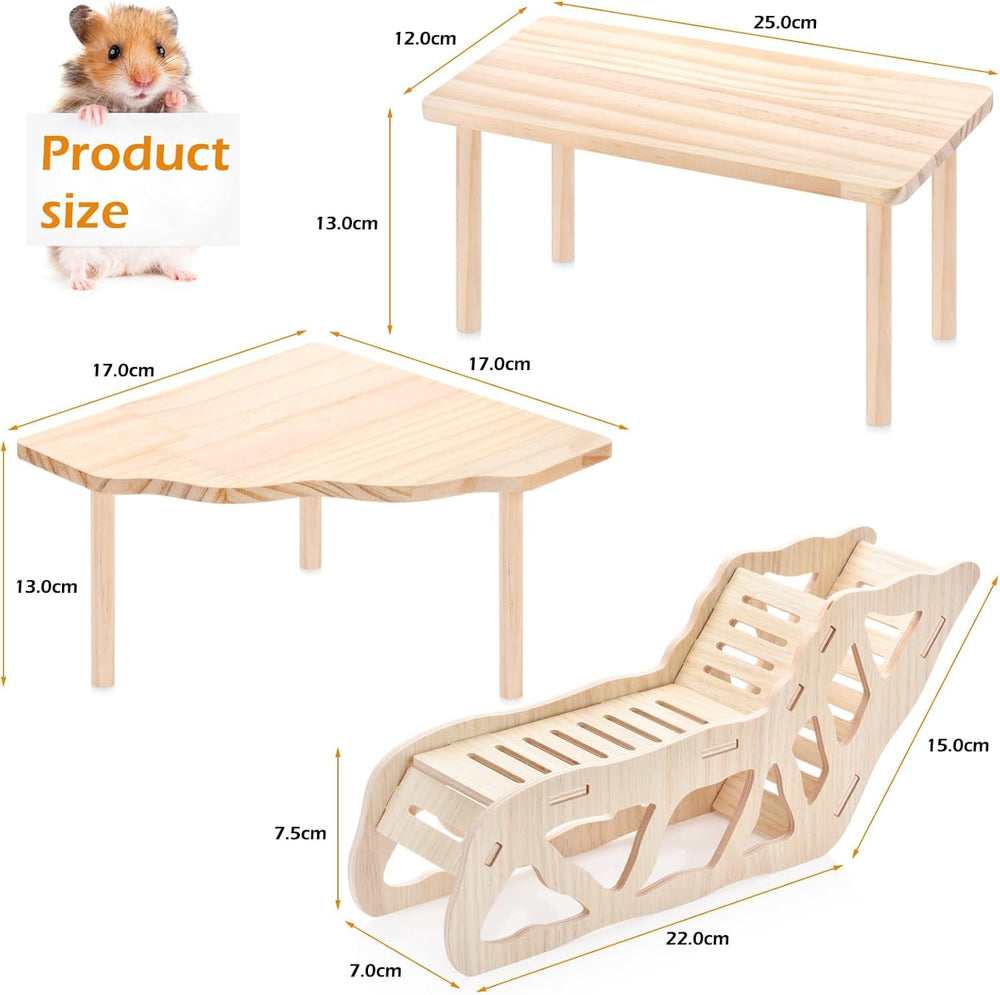 3BAO hamster platform wooden step setup for multi-level play.