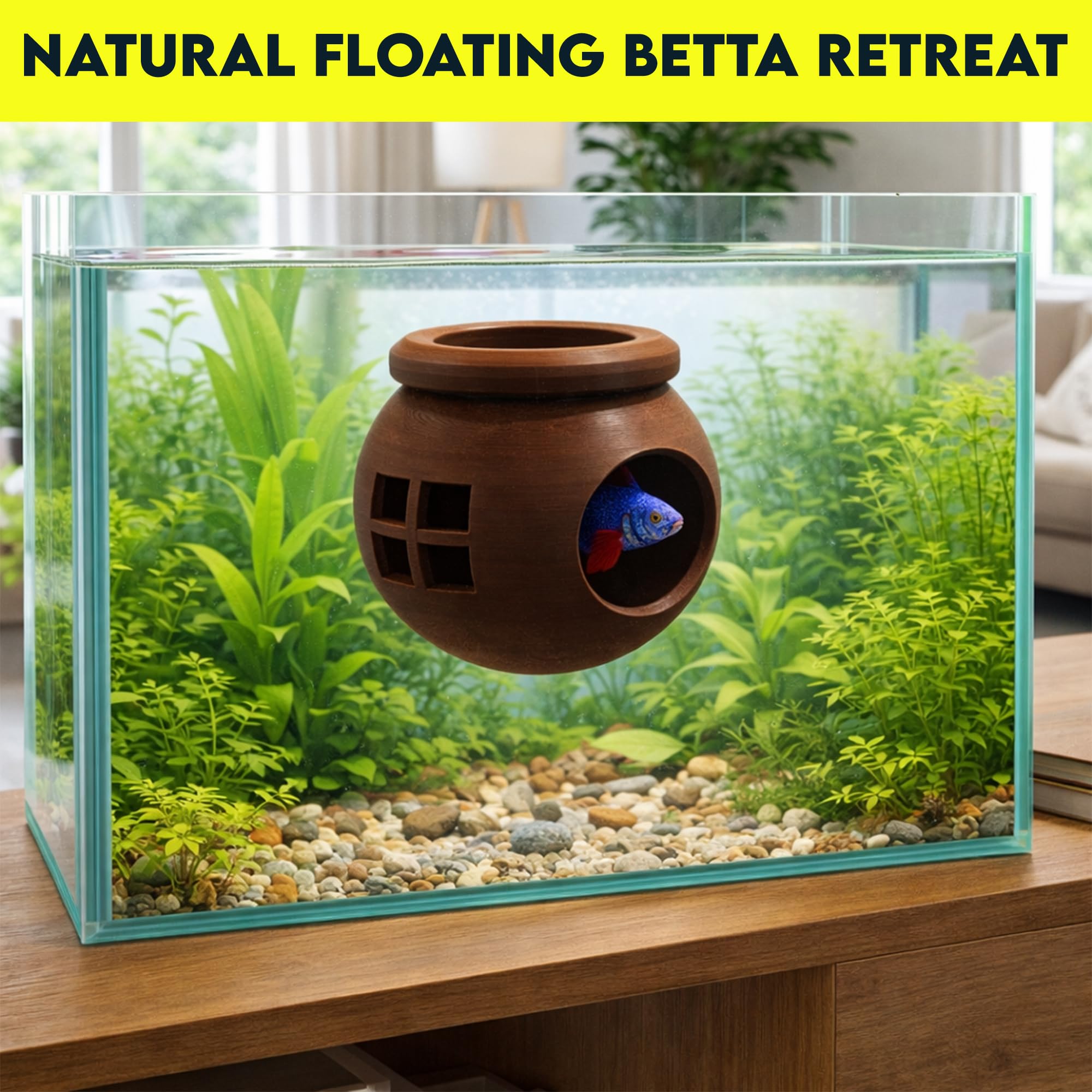 3DAquaticSolutions betta habitat compact design fits small tanks.