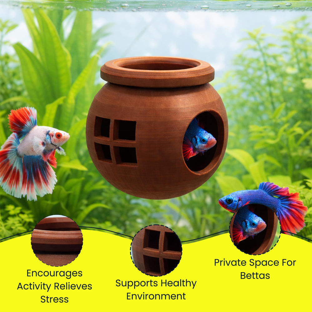 3DAquaticSolutions betta hiding nook displayed for rest and privacy.