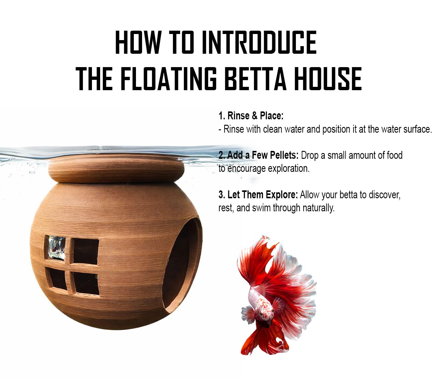 3DAquaticSolutions durable lightweight materials ensure long-lasting betta shelter.
