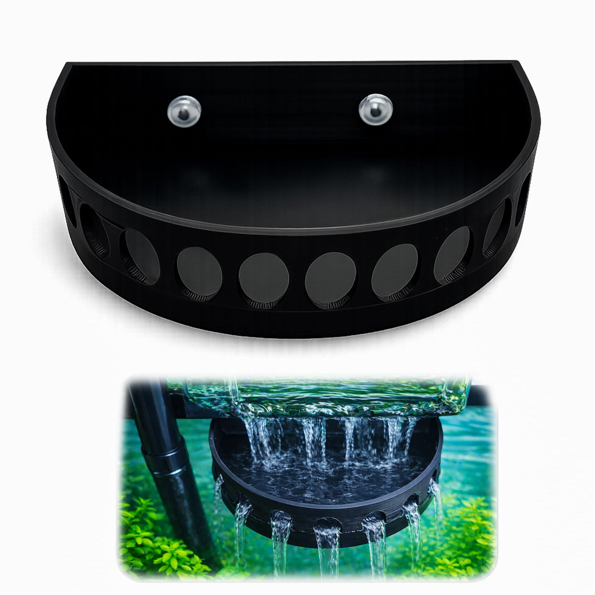 3DAquaticSolutions aquarium filter baffle front view reduces current for Betta tanks.