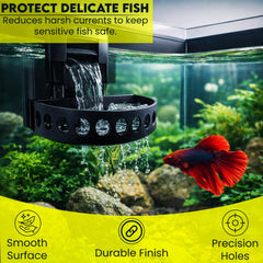 3DAquaticSolutions baffle side profile eases flow, protecting shrimp during filtration.