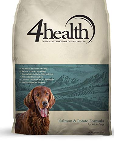 4health Salmon and Potato Formula dry dog food bag for adult dogs, supports digestive health and energy
