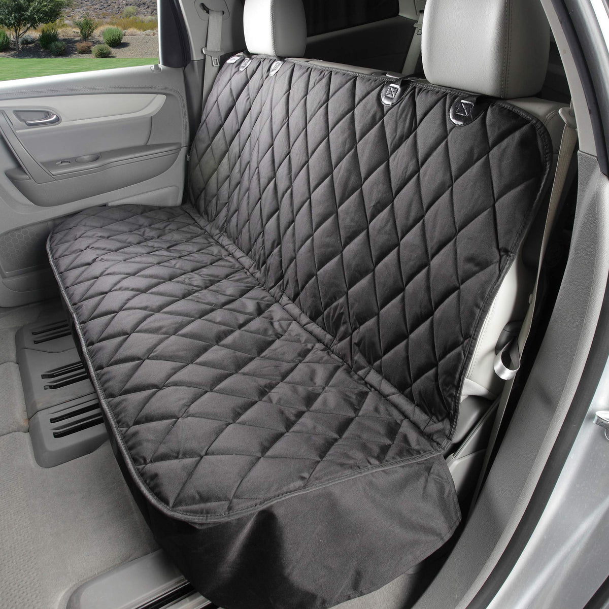 4Knines back seat cover protects car interior while keeping your dog comfortable